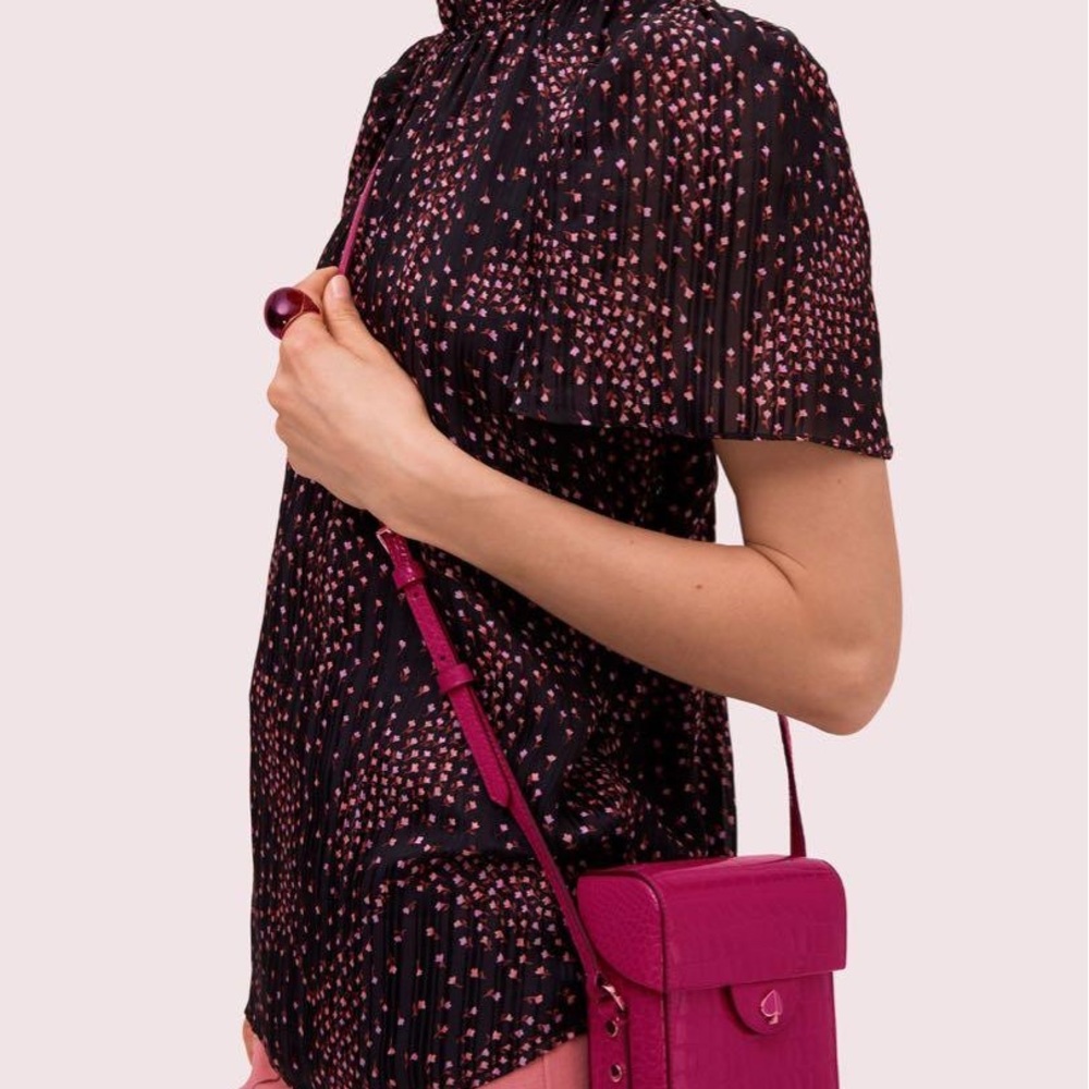 Kate Spade Croc-Embossed Leather Camera - Picture 4 of 5